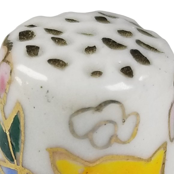 Vintage Lot of Six, Ceramic, Porcelain, and Metal Sewing Thimble Collection - Picture 10 of 15